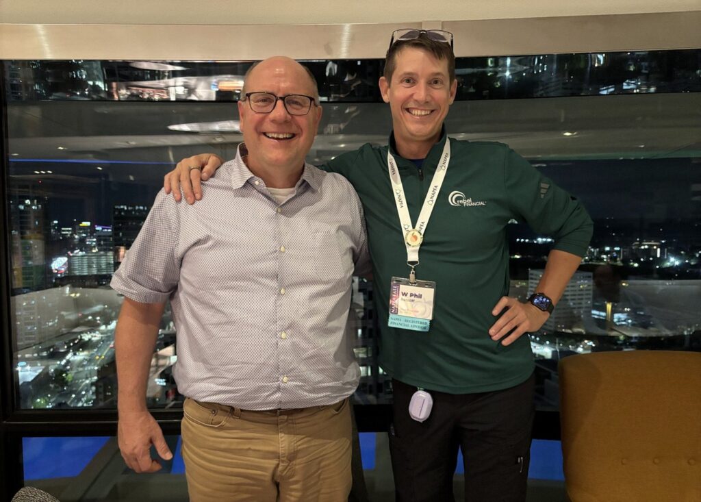 Phil with a fellow fee-only advisor at NAPFA Fall 2026