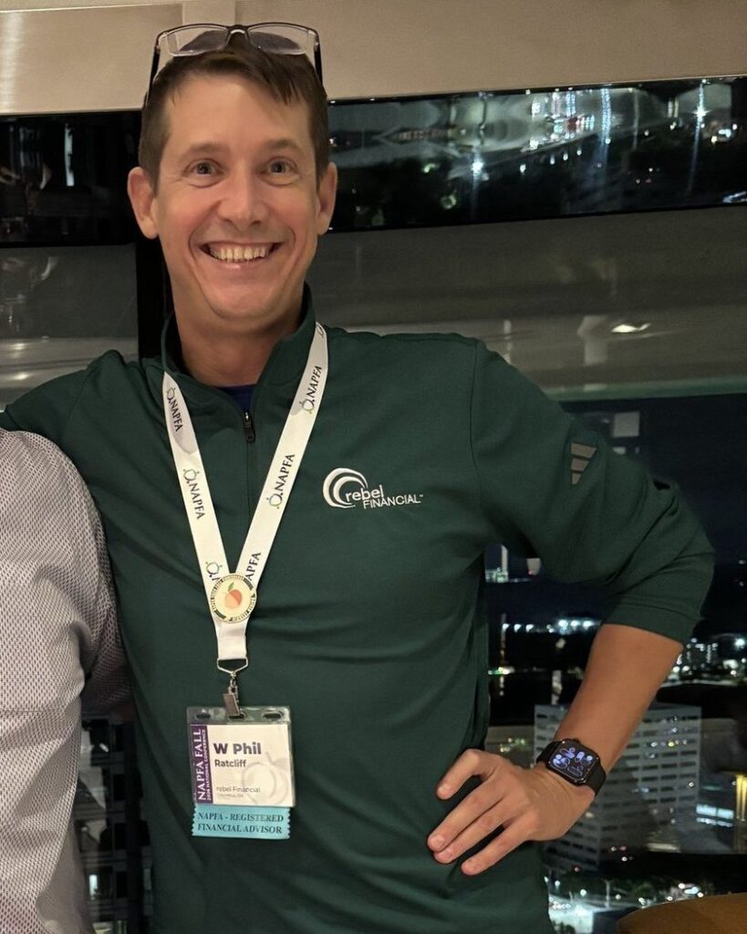 Phil Ratcliff in a rebel Financial quarter-zip at the NAPFA Fall conference